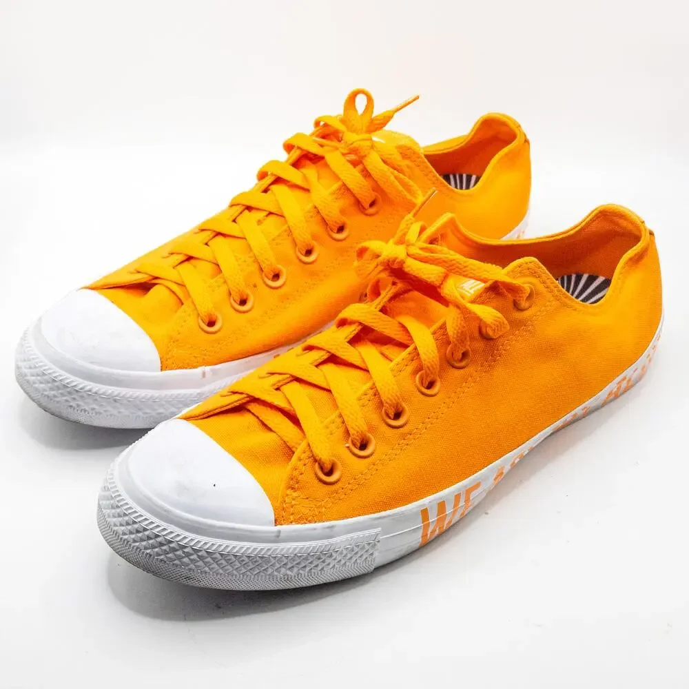 Converse Sneakers Size 10.5M 12.5W Orange Low Top Space Graphic Retro